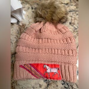 Beanie with hand sewn horse~